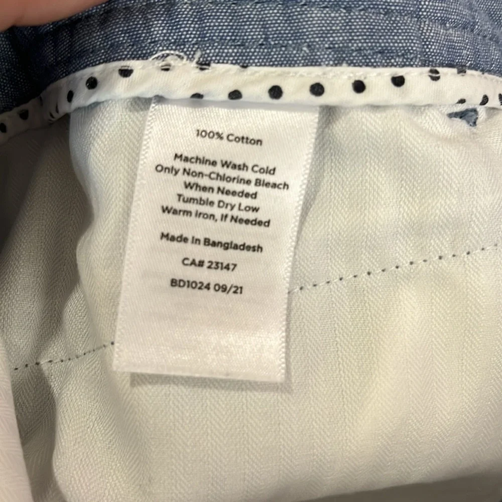 Talbots ‘Perfect Short’ 10.5 Inch Chambray Bermuda Shorts 100% Cotton Women Sz 2
